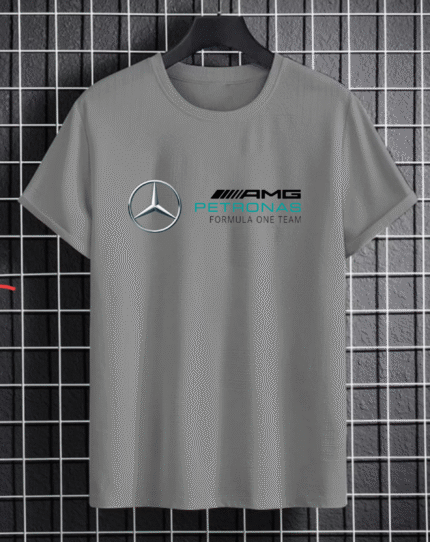 Tabahee Fashion Men Polyester Regular Fit Printed T-Shirt ( Grey )