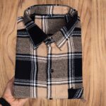 Braxumber Cotton Blend Regular Fit Checks Full Sleeves Men's Casual Shirt - Cream ( Pack of 1 )