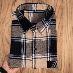 Braxumber Cotton Blend Regular Fit Checks Full Sleeves Men's Casual Shirt - Cream ( Pack of 1 )