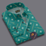 glusic trends Cotton Blend Regular Fit Printed Full Sleeves Men's Casual Shirt - Green ( Pack of 1 )