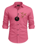 Menss & co 100% Cotton Regular Fit Embroidered Full Sleeves Men's Casual Shirt - Pink ( Pack of 1 )