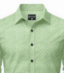 OQUENT Poly Cotton Regular Fit Solids Full Sleeves Men's Casual Shirt - Mint Green ( Pack of 1 )