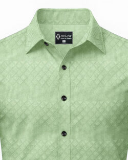 OQUENT Poly Cotton Regular Fit Solids Full Sleeves Men's Casual Shirt - Mint Green ( Pack of 1 )