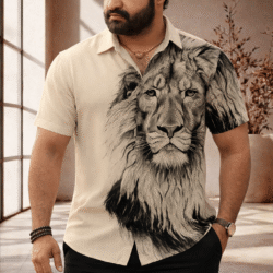 seventeenstitch Polyester Regular Fit Printed Half Sleeves Men's Casual Shirt - Grey ( Pack of 1 )