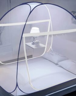 AETRIUS Foldable King Size Mosquito Net | Double Bed Machardani | Durable 30 GSM Polyester Fabric Net Double2 Bed (Dark Blue) 8