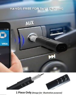 Clip-On 3 Button 3.5mm Aux Bluetooth Audio Jack Receiver With Mic For Car Kit Compatible For Android & iOS Dongle Connector Adapter Audio Transmitter Wireless Stereo TV Pen Drive