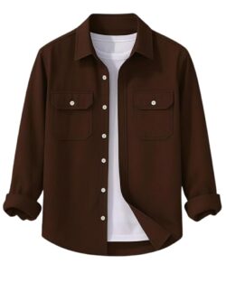 DEELMO Men’s Stylish Cotton Blend Casual Shirt || Full Sleeve Button-Down Shirt with Dual Flap Pockets || Comfortable Breathable Fabric || Perfect for Casual Office and Outing Wear