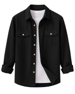 DEELMO Men’s Stylish Cotton Blend Casual Shirt || Full Sleeve Button-Down Shirt with Dual Flap Pockets || Comfortable Breathable Fabric || Perfect for Casual Office and Outing Wear