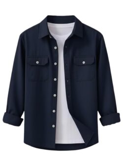 DEELMO Men’s Stylish Cotton Blend Casual Shirt || Full Sleeve Button-Down Shirt with Dual Flap Pockets || Comfortable Breathable Fabric || Perfect for Casual Office and Outing Wear