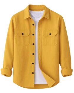DEELMO Men’s Stylish Cotton Blend Casual Shirt || Full Sleeve Button-Down Shirt with Dual Flap Pockets || Comfortable Breathable Fabric || Perfect for Casual Office and Outing Wear