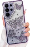 Elzzi Electroplated Butterfly Phone Cover for Samsung S26 Ultra Case, Showcasing Pearlescent Diamond Soft TPU, Camera Protection, Shockproof, Dropresistant Stylish for Girls &...