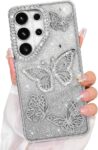 Elzzi Electroplated Butterfly Phone Cover for Samsung S26 Ultra Case, Showcasing Pearlescent Diamond Soft TPU, Camera Protection, Shockproof, Dropresistant Stylish for Girls &...