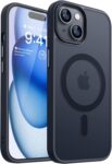 Elzzi Magnetic Cover for iPhone 15 Case [MIL-Grade Drop Tested & Compatible with MagSafe] Translucent Matte TPU + Hard PC Back Cover, Anti-Scratch Shockproof Phone Case (6.1...