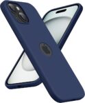 Elzzi Microfiber Logo Cut Cover Compatible for iPhone 15 Case Liquid Silicone Case Non-Slip Full Body 4 Layer Protective Covers Shockproof Back Cover with High Raised Camera...