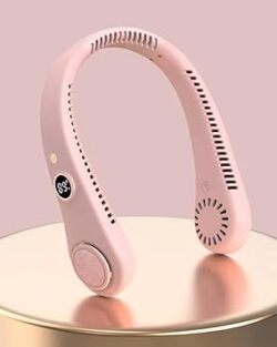 Gesto Portable Neck Fan Rechargeable – Hands-Free Neck Fan for Summer With 1500 mAh Battery & Display | 5-Speed 360° Airflow, USB Charging Personal Fan for Home, Kitchen, Gym,...