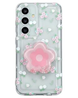 Peeperly Cute Korean Floral Gripper Case for Samsung Galaxy S22, Galaxy S22 Back Cover Case(2022) - TPU | Green
