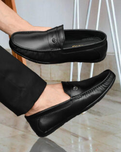VATELIO Premium Leather Loafers Shoes Black Men's Slip-on Shoes