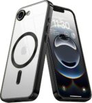 VONZEE® Electroplating Transparent Clear Logo Back Cover TPU Compatible with iPhone 17e/ iPhone 16e Case, Compatible with Magsafe, Full Body & Camera Protection for Each Lens...