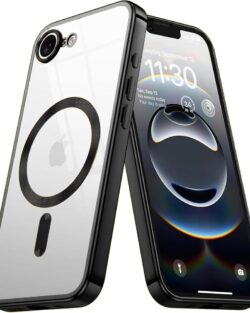 VONZEE® Electroplating Transparent Clear Logo Back Cover TPU Compatible with iPhone 17e/ iPhone 16e Case, Compatible with Magsafe, Full Body & Camera Protection for Each Lens...