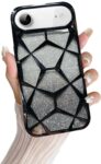VONZEE Gradient Glitter Back Cover Case Compatible with iPhone 17 Air, Luxury Electroplated 3D Cube, Diamond Bling Shiny Soft TPU Clear Shockproof Women Girls Protective Phone...