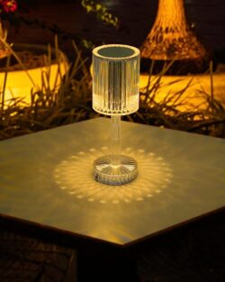 3 Color Changing Crystal Table Lamp With Touch Control (9.5 inch )