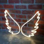 Angel Wing Shaped Neon Wall Light - White