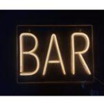 Bar Text Shaped Neon Wall Light - White