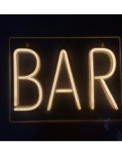 Bar Text Shaped Neon Wall Light - White