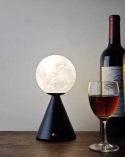 Creative Cone Table Moon Lamp- Black