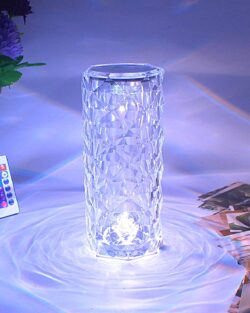 Crystal Table Lamp 16 Color Changing With Remote (8.6 inch )