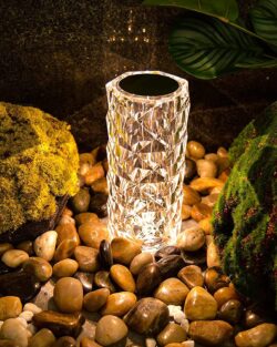 Crystal Table Lamp 3 Color Changing With Touch Control (White)