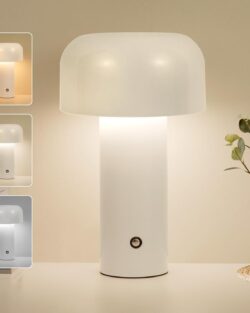 Cute Mushroom Table Lamp - White