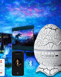 Dinosaur Egg Shape Galaxy Star Projector Night Light - White