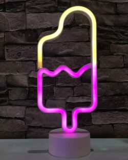 Icecream Shaped Neon Light (Warm White & Pink )