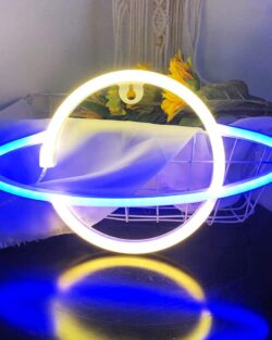 Planet Sign Led Neon Wall Light ( Warm White & Blue )