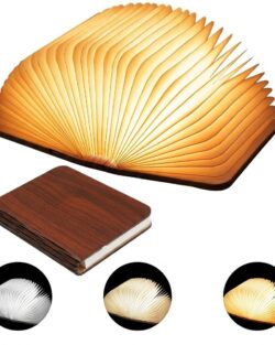 Wooden Folding Book Light - Brown