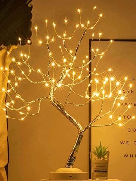 108 LED Bonsai Tree Light Table Lamp - 20 inch ( Gold )