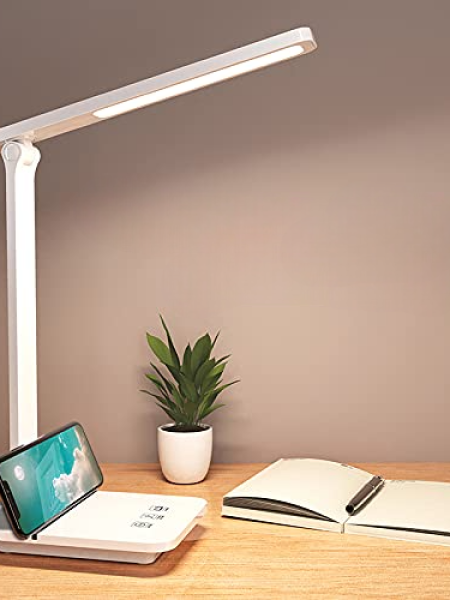 14W Folding Touch dimmable led Desk lamp (15.2 inch , White )