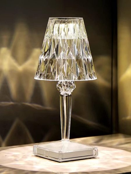 3 Color Changing Crystal Table Lamp With Touch Control (10.2 inch )