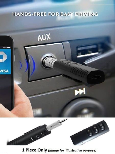 3.5mm Bluetooth Audio AUX Jack Receiver With Mic For Car Kit Compatible For Android & iOS Dongle Connector Adapter Audio Receiver Transmitter Wireless Stereo TV Pen Drive Jack...