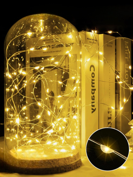 Battery Powered 20 LED String Lights (Warm White) - Pack of 6