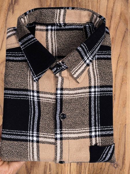 Braxumber Cotton Blend Regular Fit Checks Full Sleeves Men's Casual Shirt - Cream ( Pack of 1 )