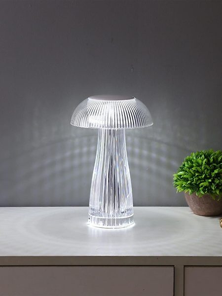 Crystal Jellyfish Shape LED Table Lamp With Touch Control (10 inch )