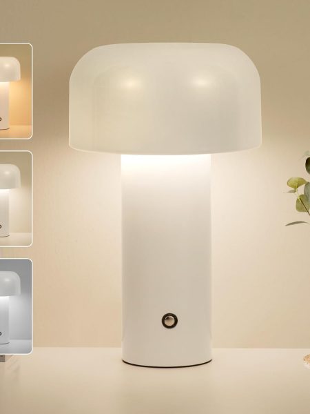 Cute Mushroom Table Lamp - White