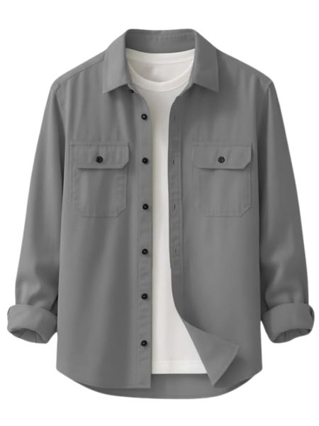 DEELMO Men’s Stylish Cotton Blend Casual Shirt || Full Sleeve Button-Down Shirt with Dual Flap Pockets || Comfortable Breathable Fabric || Perfect for Casual Office and Outing Wear
