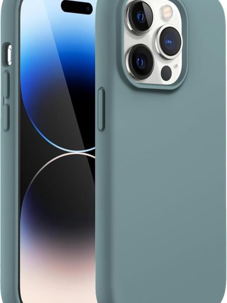 Elzzi Compatible with iPhone 14 Pro Case, Liquid Silicone Case, Full Body Protective Cover, Shockproof, Slim Phone Case, Anti-Scratch Soft Microfiber Lining, 6.1 Inch -...