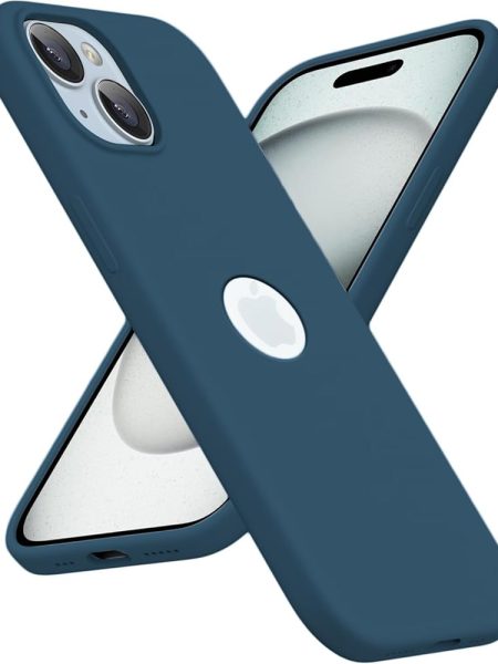 Elzzi Microfiber Logo Cut Cover Compatible for iPhone 15 Plus Case Liquid Silicone Case Non-Slip Full Body Protective Covers Shockproof Back Cover with High Raised Camera Lips...