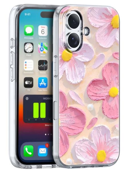 Fashionury Designer Soft Back Cover Case Compatible for Apple iPhone 16, Printed,Transparent,Flexible, Silicon for Apple iPhone 16 -D1142