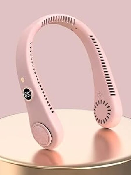 Gesto Portable Neck Fan Rechargeable – Hands-Free Neck Fan for Summer With 1500 mAh Battery & Display | 5-Speed 360° Airflow, USB Charging Personal Fan for Home, Kitchen, Gym,...