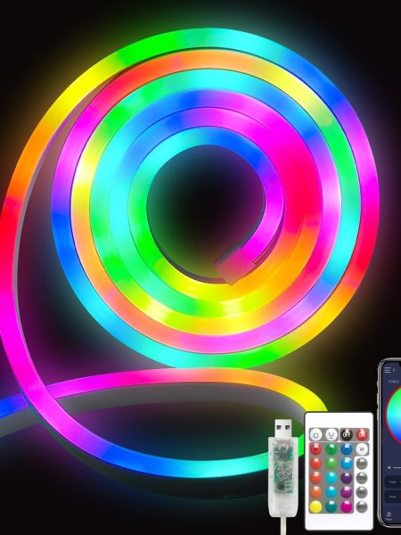LED Neon RGB Strip Light (5M, USB Powered)